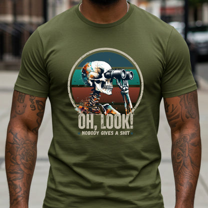 Mens Sarcastic Adult Humor Shirt, Nobody Gives a Shit, Funny Dad Joke Shirt