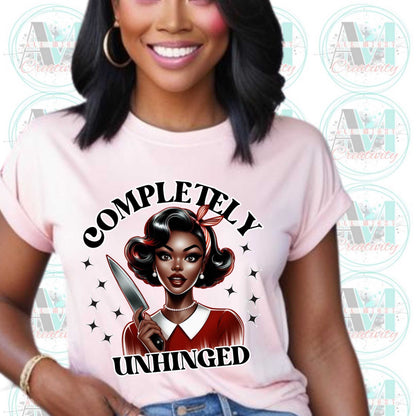 Completely Unhinged Unisex Softstyle T-Shirt, Funny Sarcastic Inappropriate Shirt