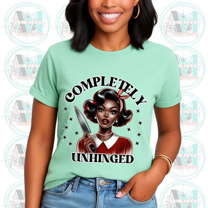 Completely Unhinged Unisex Softstyle T-Shirt, Funny Sarcastic Inappropriate Shirt