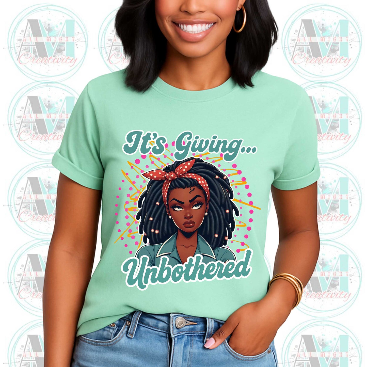 Funny Sarcastic, Unisex Softstyle T-Shirt: It's Giving Unbothered, Funny Retro Tee, Bold Sarcastic Shirt,  Zero Stress Queen Gift