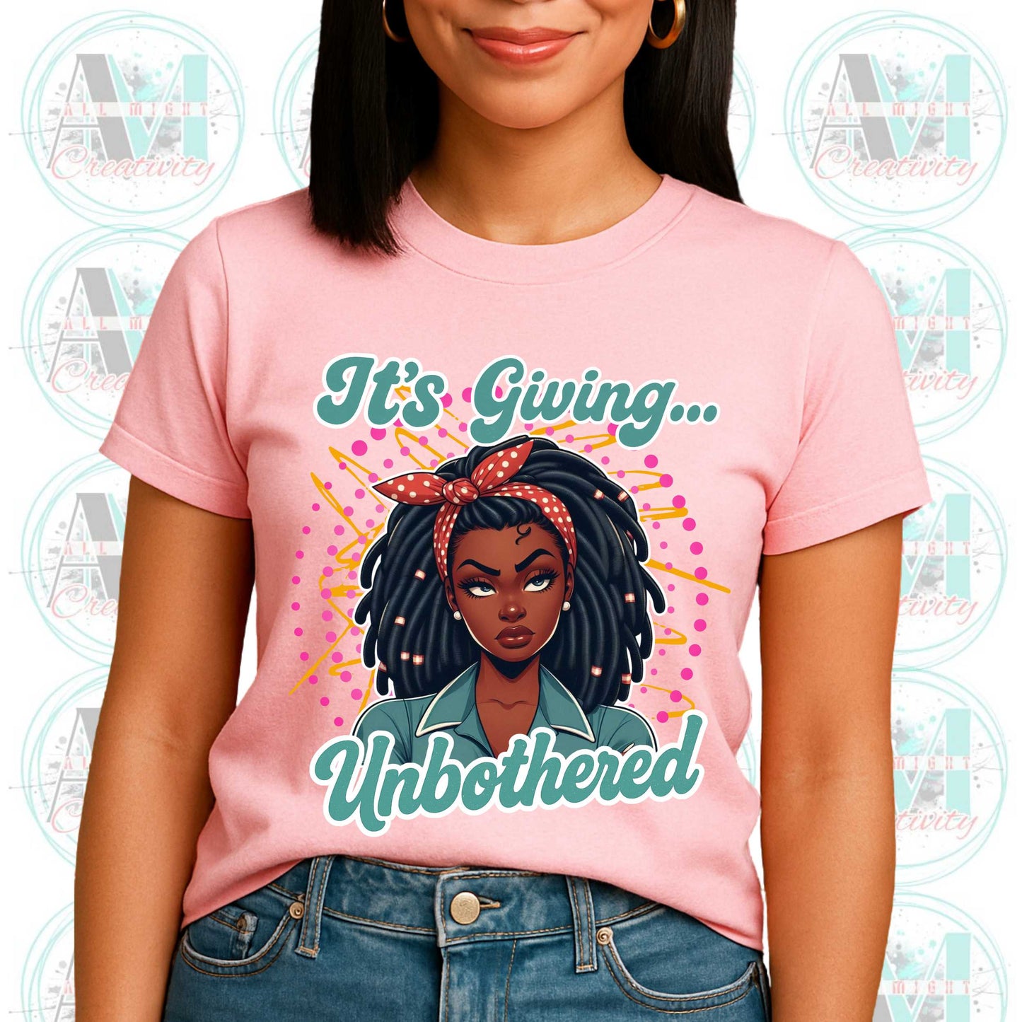 Funny Sarcastic, Unisex Softstyle T-Shirt: It's Giving Unbothered, Funny Retro Tee, Bold Sarcastic Shirt,  Zero Stress Queen Gift