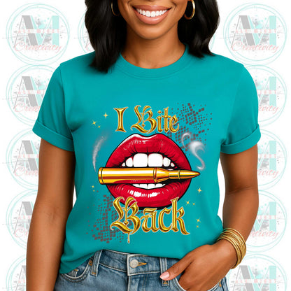 Funny Sarcastic, Bold Graphic Tee, I Bite Back, Edgy Joke Shirt