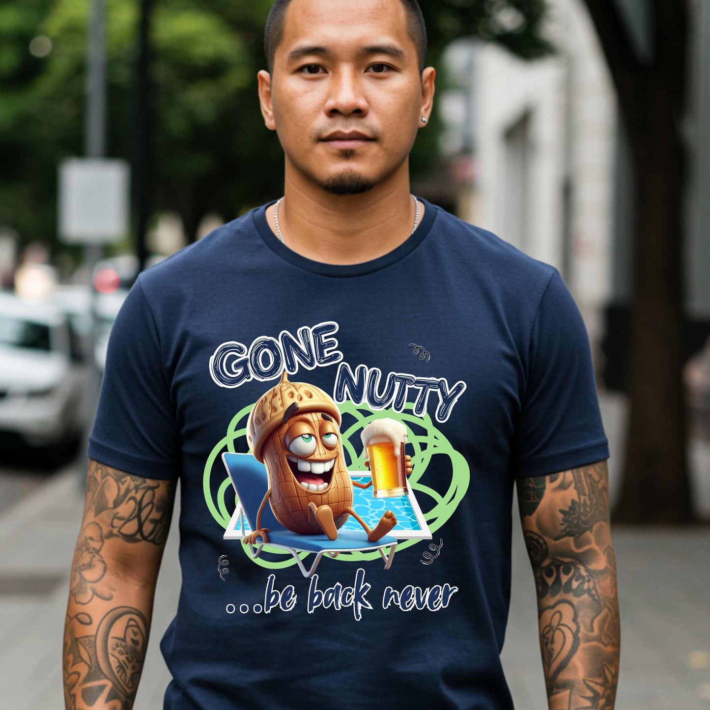 Trendy Graphic Tee, Funny Gone Nutty T-Shirt, Unisex Top