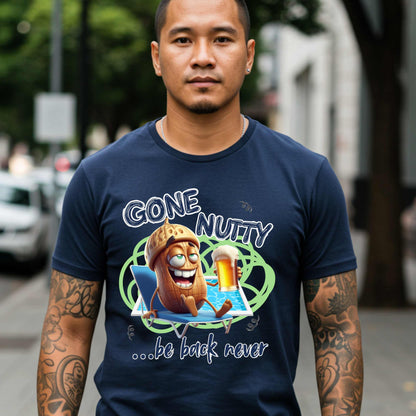 Trendy Graphic Tee, Funny Gone Nutty T-Shirt, Unisex Top
