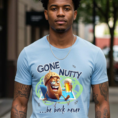Trendy Graphic Tee, Funny Gone Nutty T-Shirt, Unisex Top