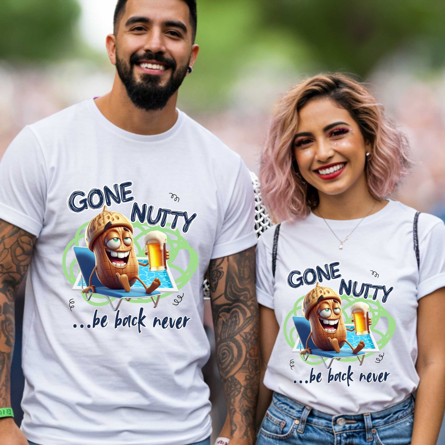 Trendy Graphic Tee, Funny Gone Nutty T-Shirt, Unisex Top