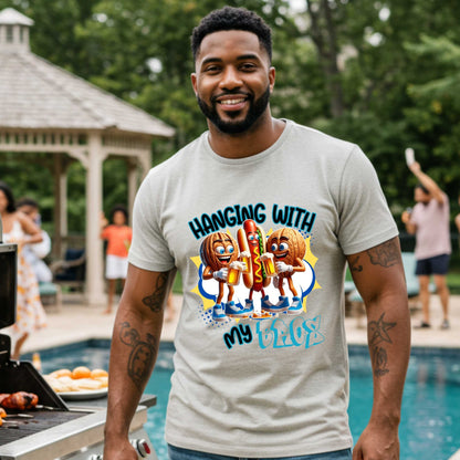 Grilling Funny Sarcastic Two Nuts One Wiener BBQ Graphic Tee, Hanging with My Bros Shirt