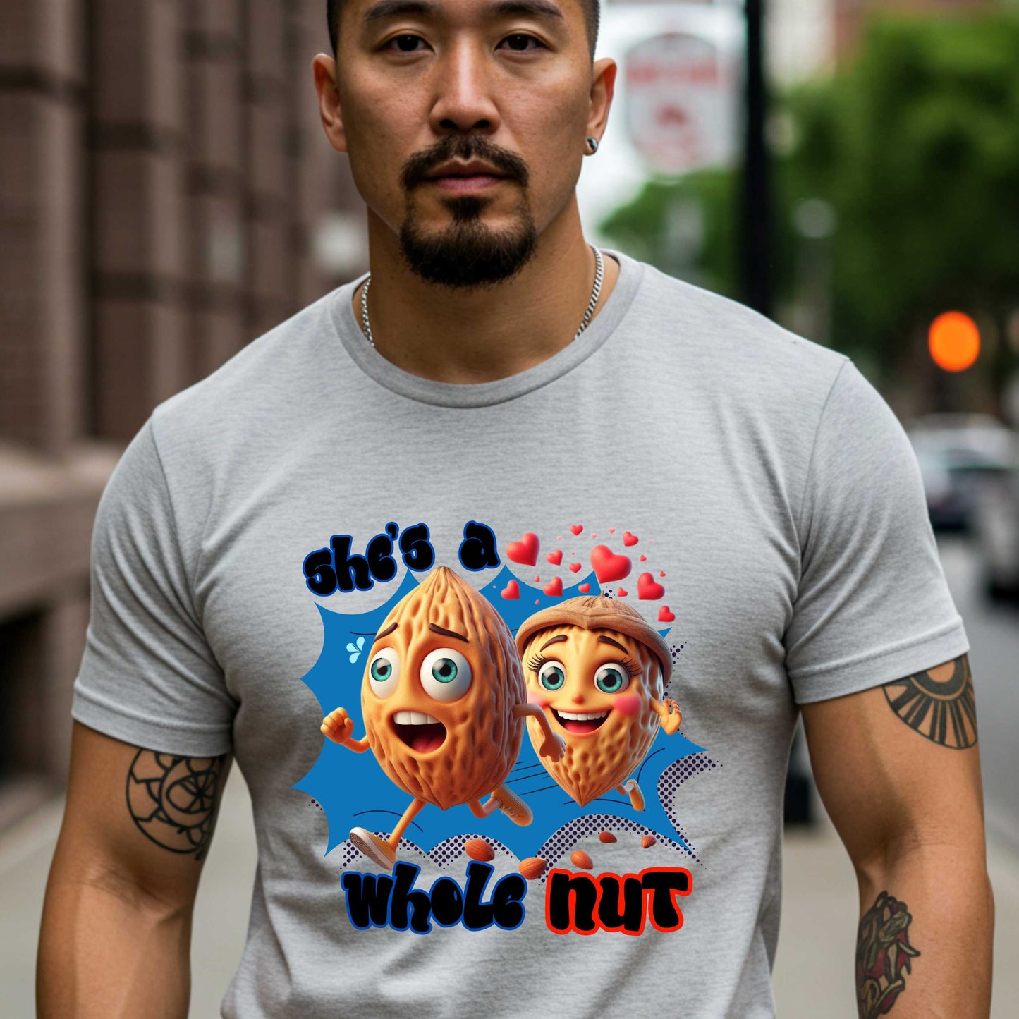 Funny Relationship Shirt – She's a Whole Nut Tee, Couples Humor T-Shirt, Crazy in Love