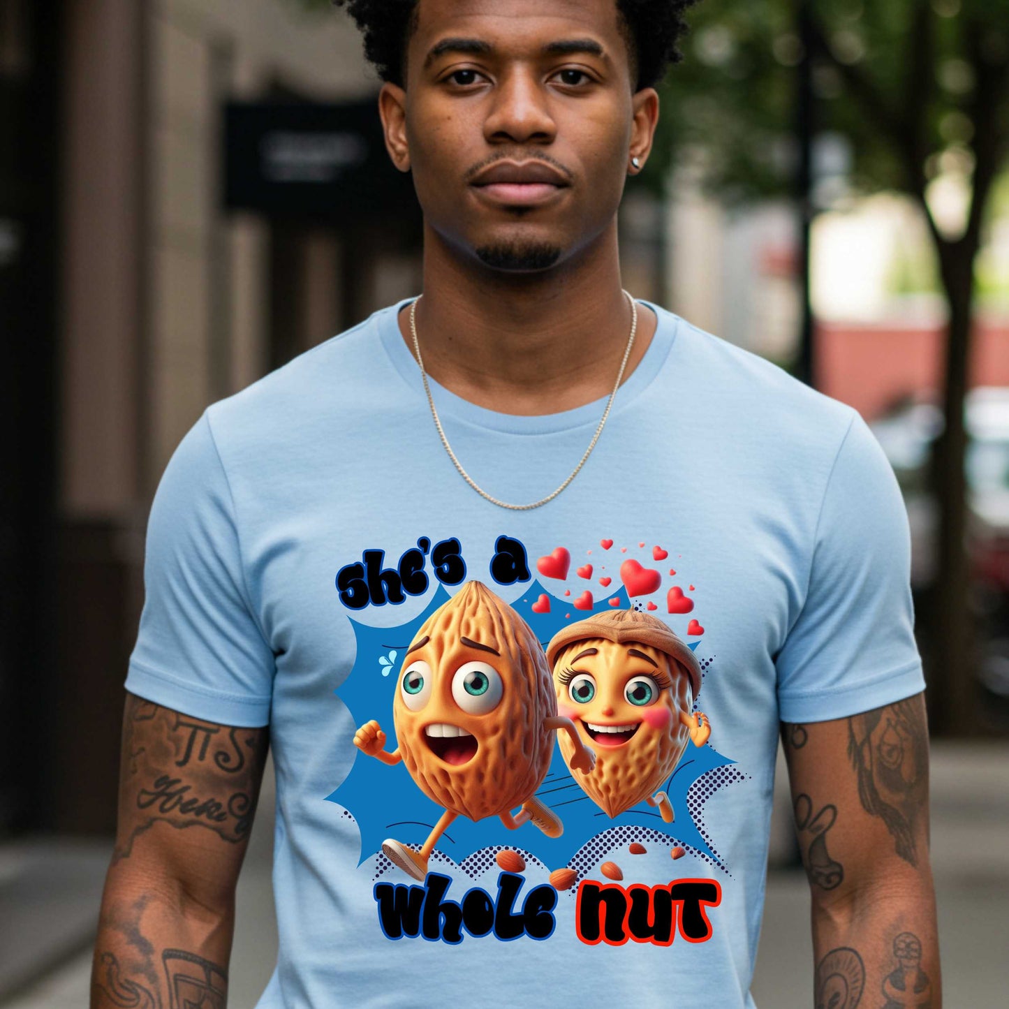 Funny Relationship Shirt – She's a Whole Nut Tee, Couples Humor T-Shirt, Crazy in Love