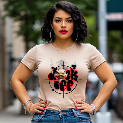 Funny Duck Off Unisex Softstyle T-Shirt - Sarcastic Graphic Tee, Grumpy Duck Tee