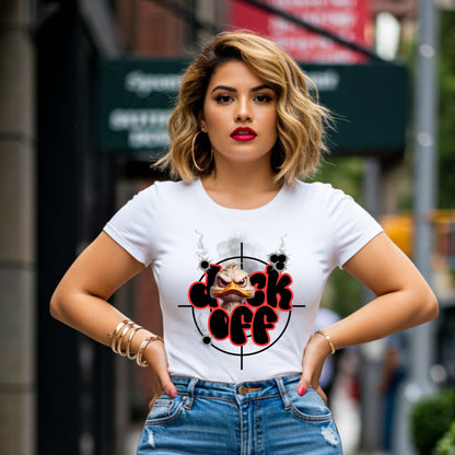 Funny Duck Off Unisex Softstyle T-Shirt - Sarcastic Graphic Tee, Grumpy Duck Tee