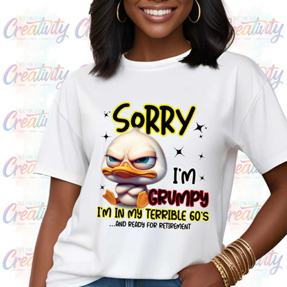 Grumpy Duck Retirement Unisex Softstyle T-Shirt, 60th Birthday Tee, Funny Retirement Party Gift