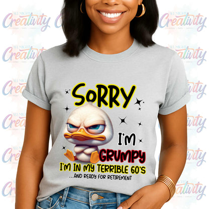 Grumpy Duck Retirement Unisex Softstyle T-Shirt, 60th Birthday Tee, Funny Retirement Party Gift