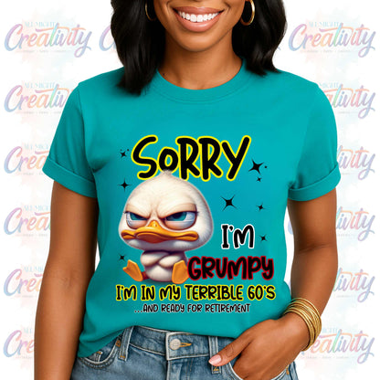 Grumpy Duck Retirement Unisex Softstyle T-Shirt, 60th Birthday Tee, Funny Retirement Party Gift