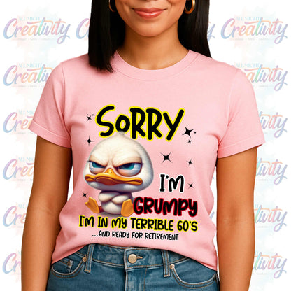Grumpy Duck Retirement Unisex Softstyle T-Shirt, 60th Birthday Tee, Funny Retirement Party Gift
