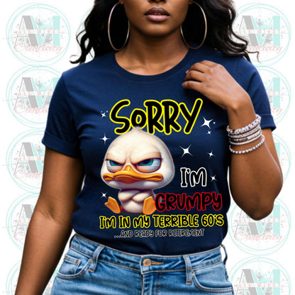 Grumpy Duck Retirement Unisex Softstyle T-Shirt, 60th Birthday Tee, Funny Retirement Party Gift