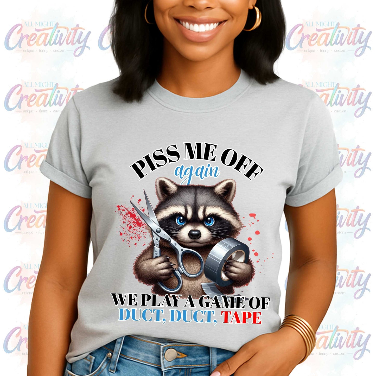 Funny Sarcastic Duct Duct Tape Tee, Inappropriate Unhinged Trending Unisex T-Shirt