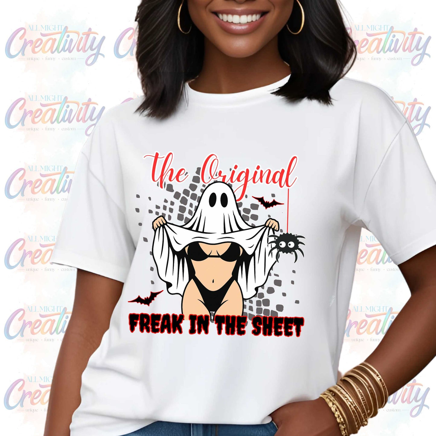 Sexual Humor Halloween Shirt Freak in the Sheet Tee, Inappropriate Summerween Shirt