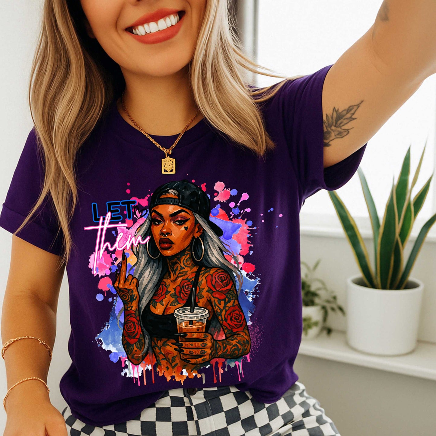 Let Them, Motivational Shirt, Bold Graphic Tee, Good Vibes Mental Health Awareness Shirt