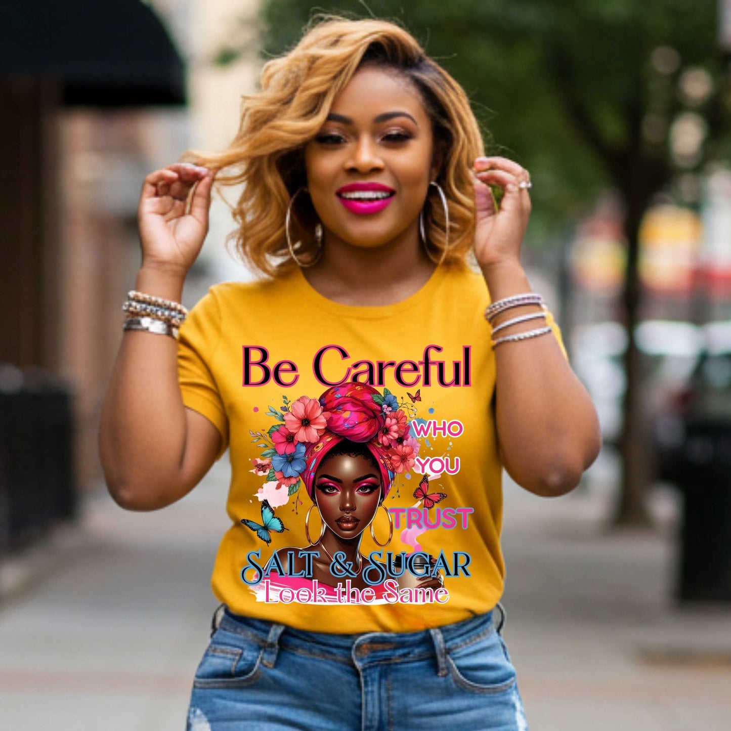 Positive Vibe Only, Be Careful Who You Trust Shirt, Motivational Quote Graphic Tee