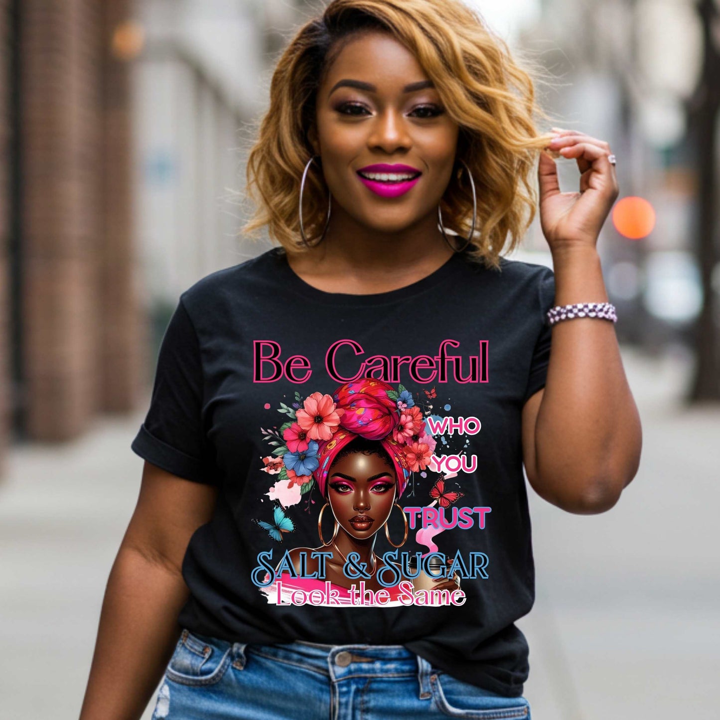 Positive Vibe Only, Be Careful Who You Trust Shirt, Motivational Quote Graphic Tee