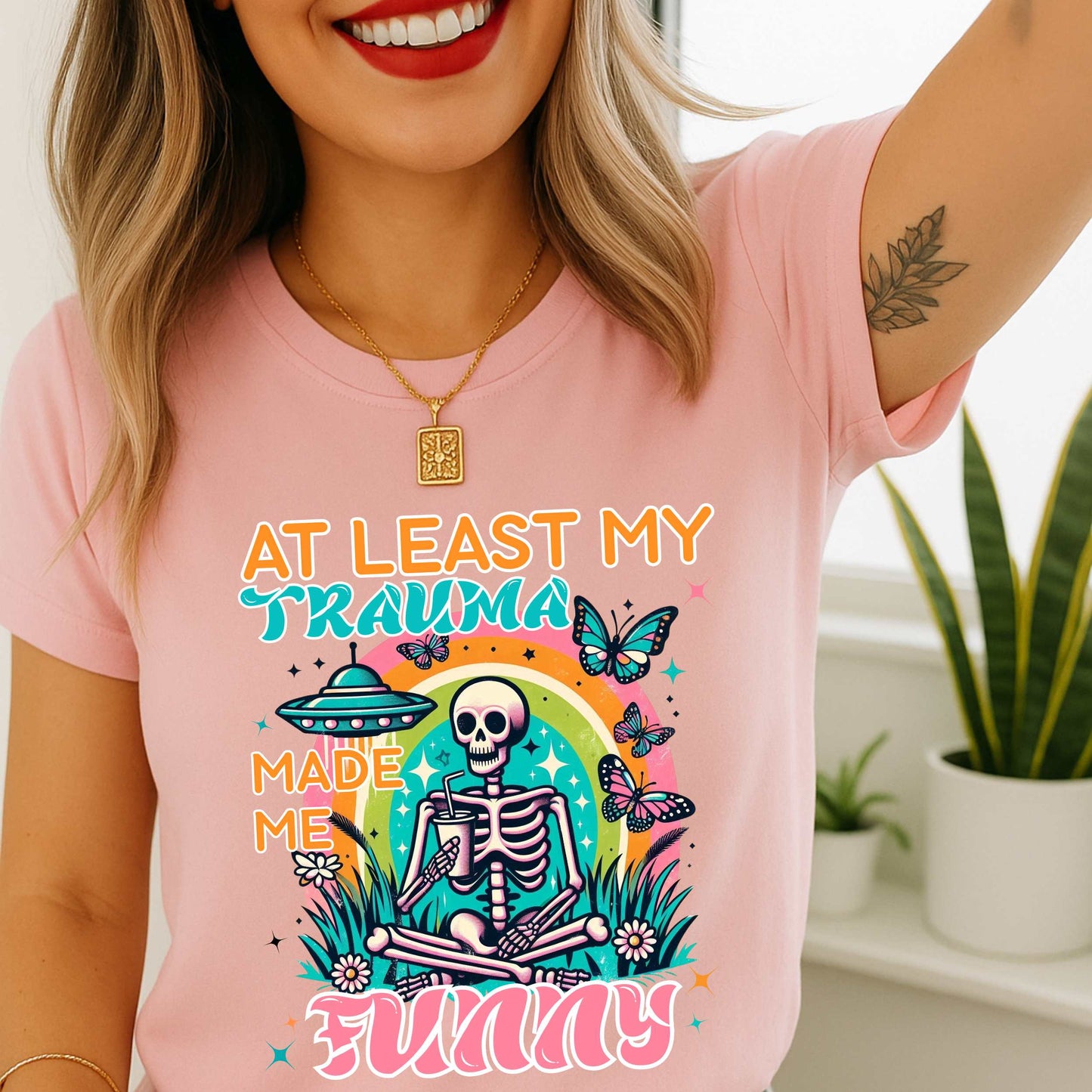 Funny Trauma Shirt, At Least My Trauma Made Me Funny Tee, Dark Humor Shirt