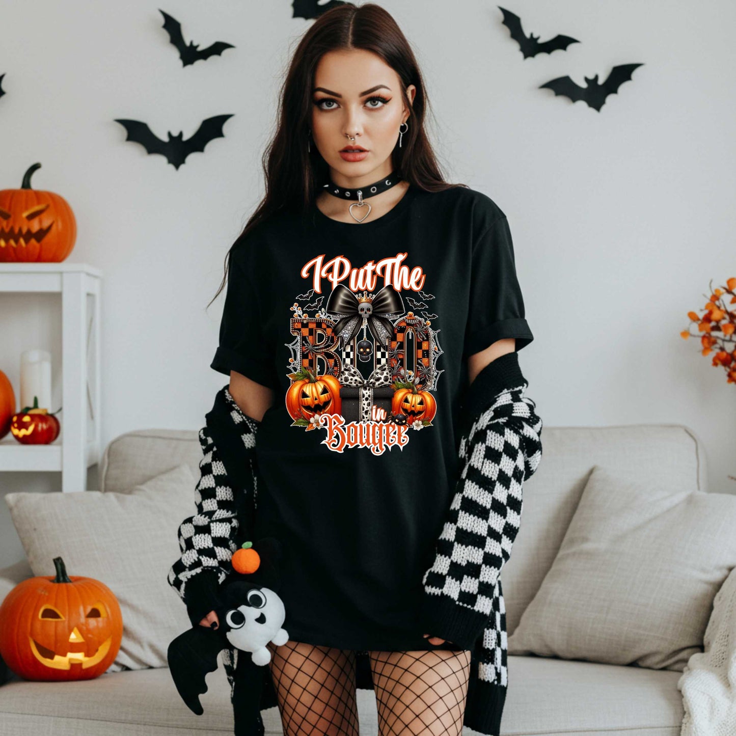Funny Boujee Halloween Shirt, I Put the Boo in Boujee, Spooky Season Tee