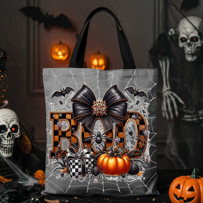 Halloween Tote Bag, Trick or Treat “BOO” Halloween Tote Bag, Spooky Chic with a Side of Extra