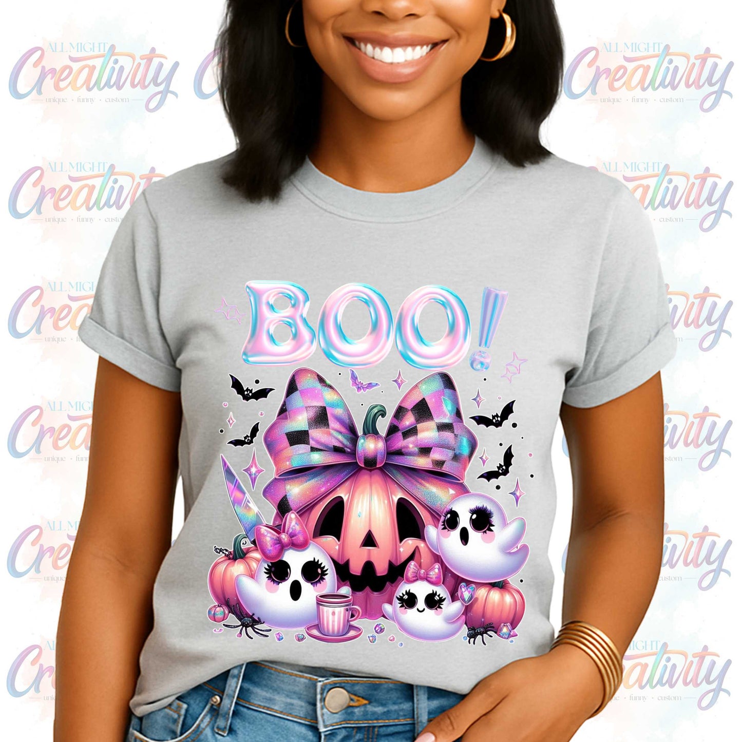 Halloween Boo Kawaii Ghosts, Funny Fall Shirt for Trick or Treat Queens