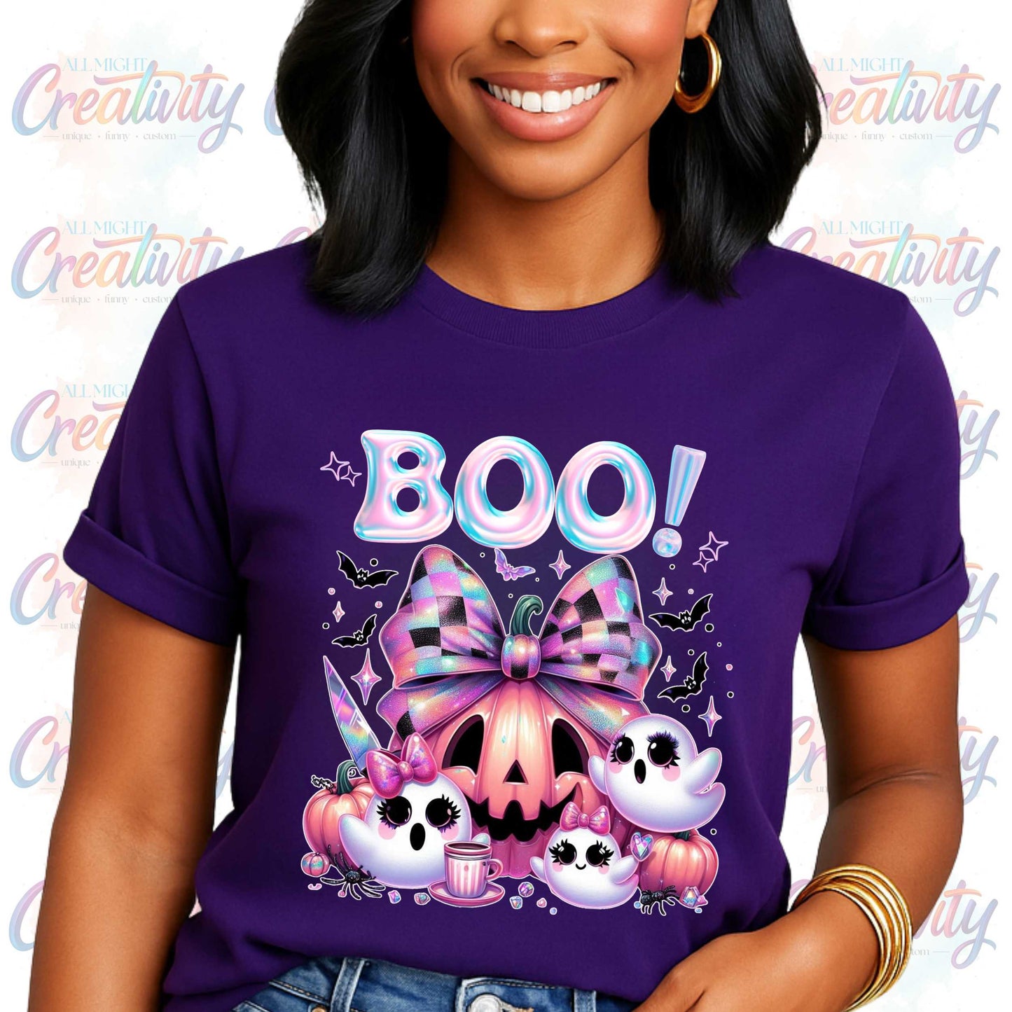 Halloween Boo Kawaii Ghosts, Funny Fall Shirt for Trick or Treat Queens