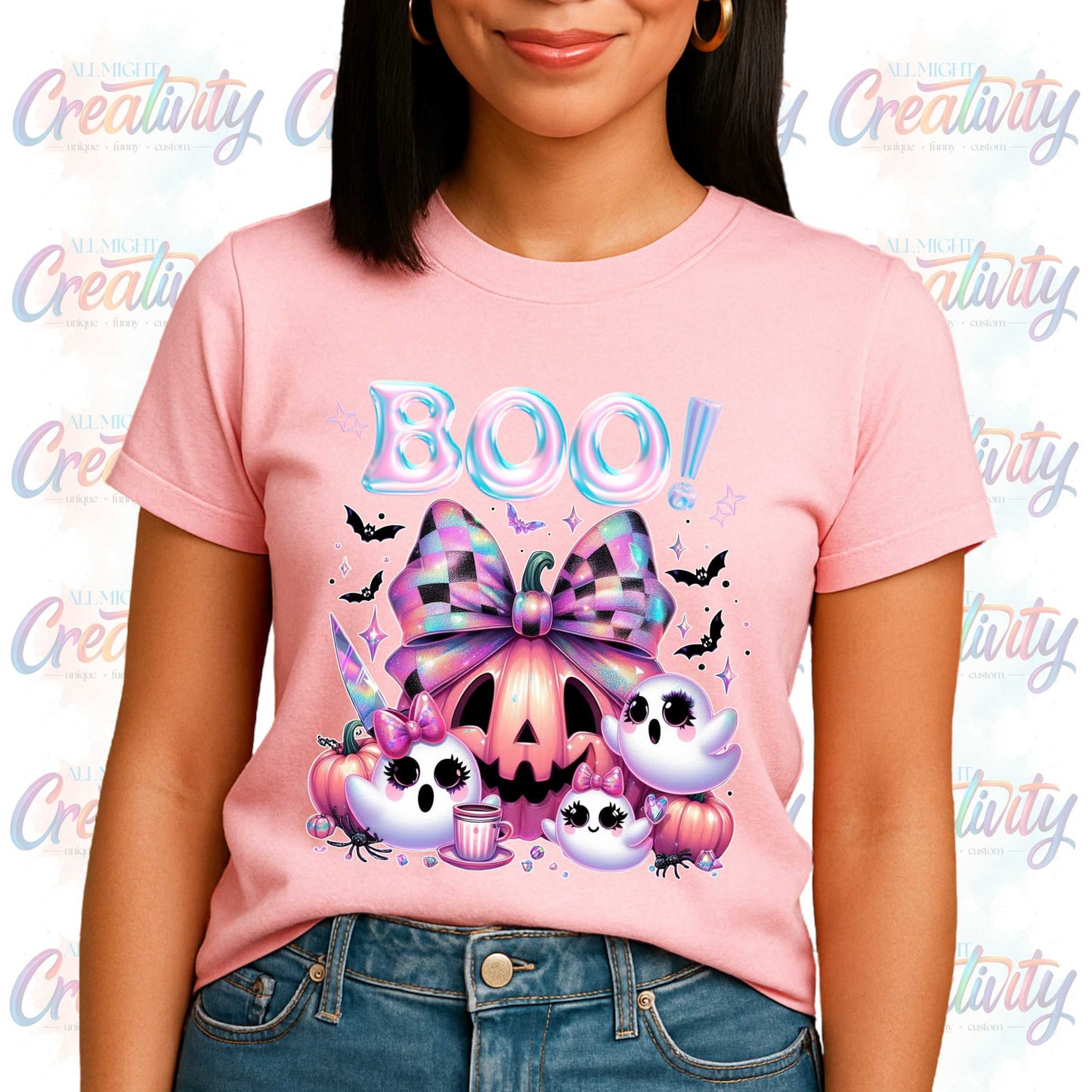 Halloween Boo Kawaii Ghosts, Funny Fall Shirt for Trick or Treat Queens