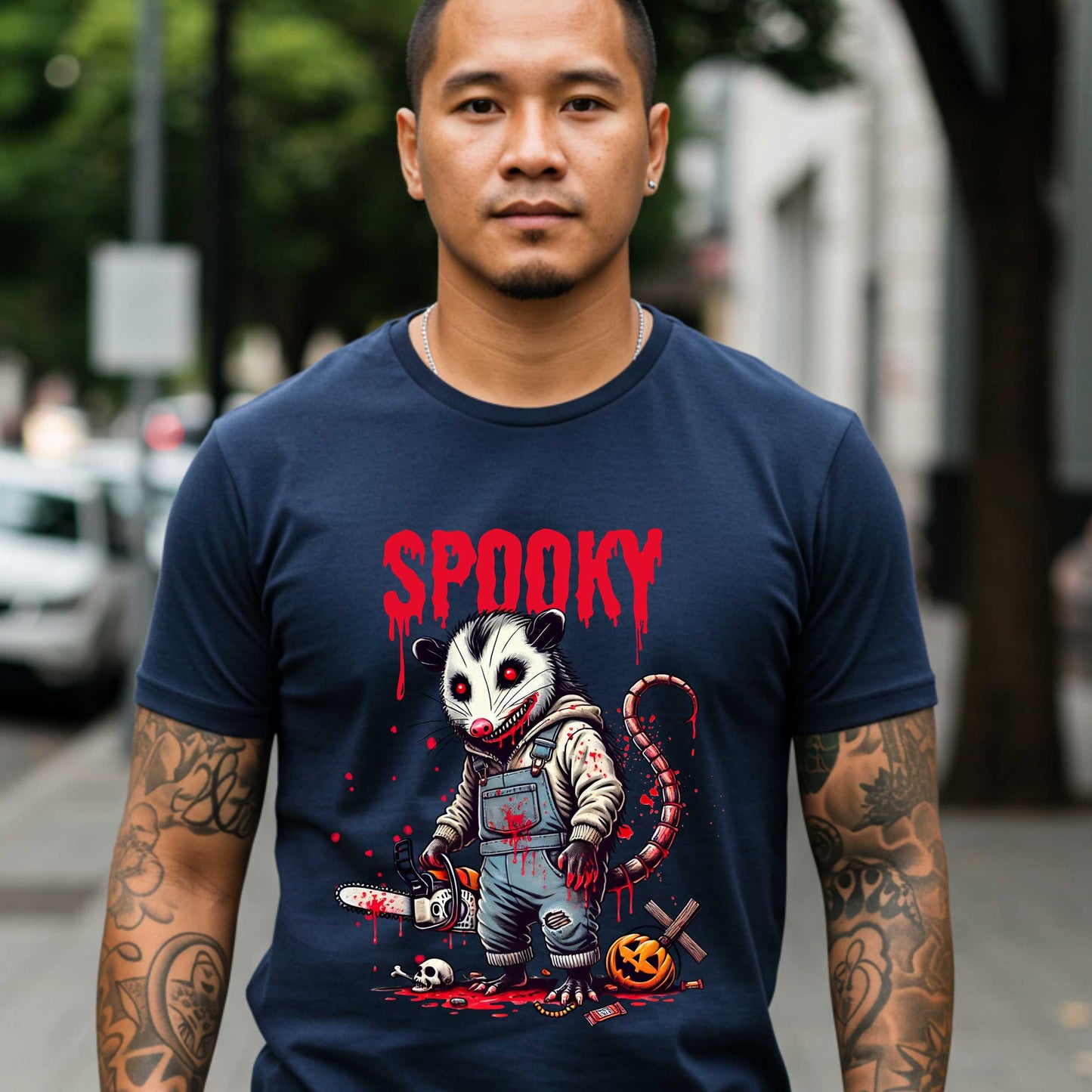 Funny Spooky Raccoon Halloween Shirt, Sarcastic Horror Raccoon Graphic Tee
