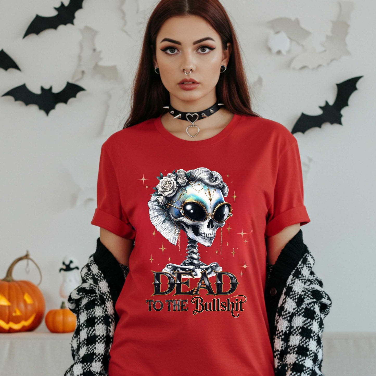 Funny Sarcastic Halloween Dead to the Bullshit T-Shirt, Unhinged Spooky Season Graphic Tee