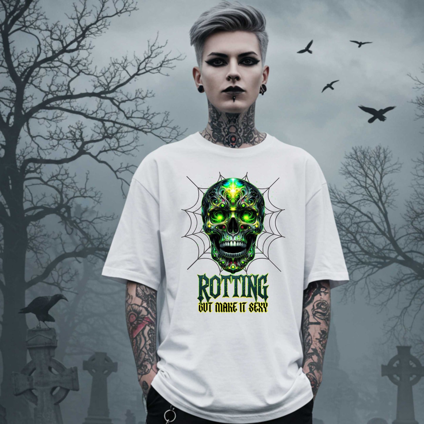 Halloween Edgy Gothic Shirt, Rotting But Make It Sexy Shirt, Edgy Joke Shirts that Go Hard