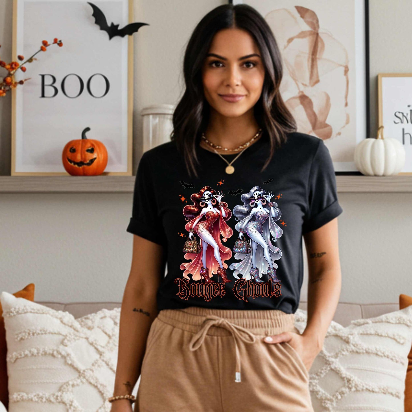 Funny Halloween, Bougee Ghouls Halloween Shirt, Spooky Season Cute Graphic T Shirt