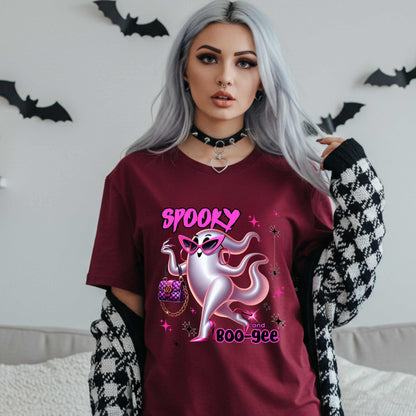 Funny Glam Halloween, Spooky and Boo-gee Shirt, Bougie Ghost Graphic Tee
