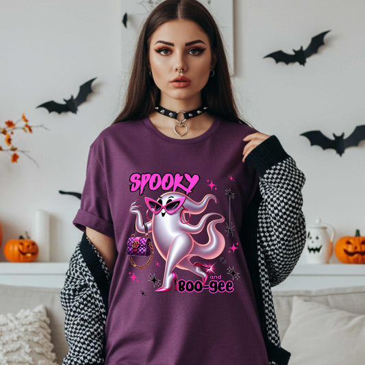 Funny Glam Halloween, Spooky and Boo-gee Shirt, Bougie Ghost Graphic Tee
