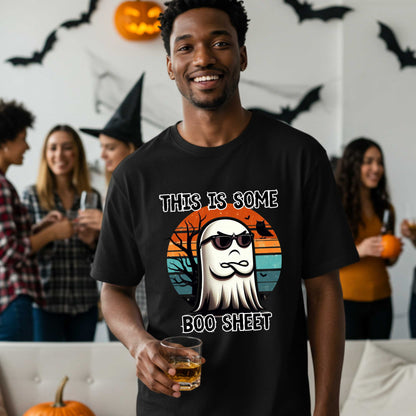 Hilarious Sarcastic Ghost Themed, This Is Some Boo Sheet Graphic T-Shirt, Men's Funny Halloween Tee