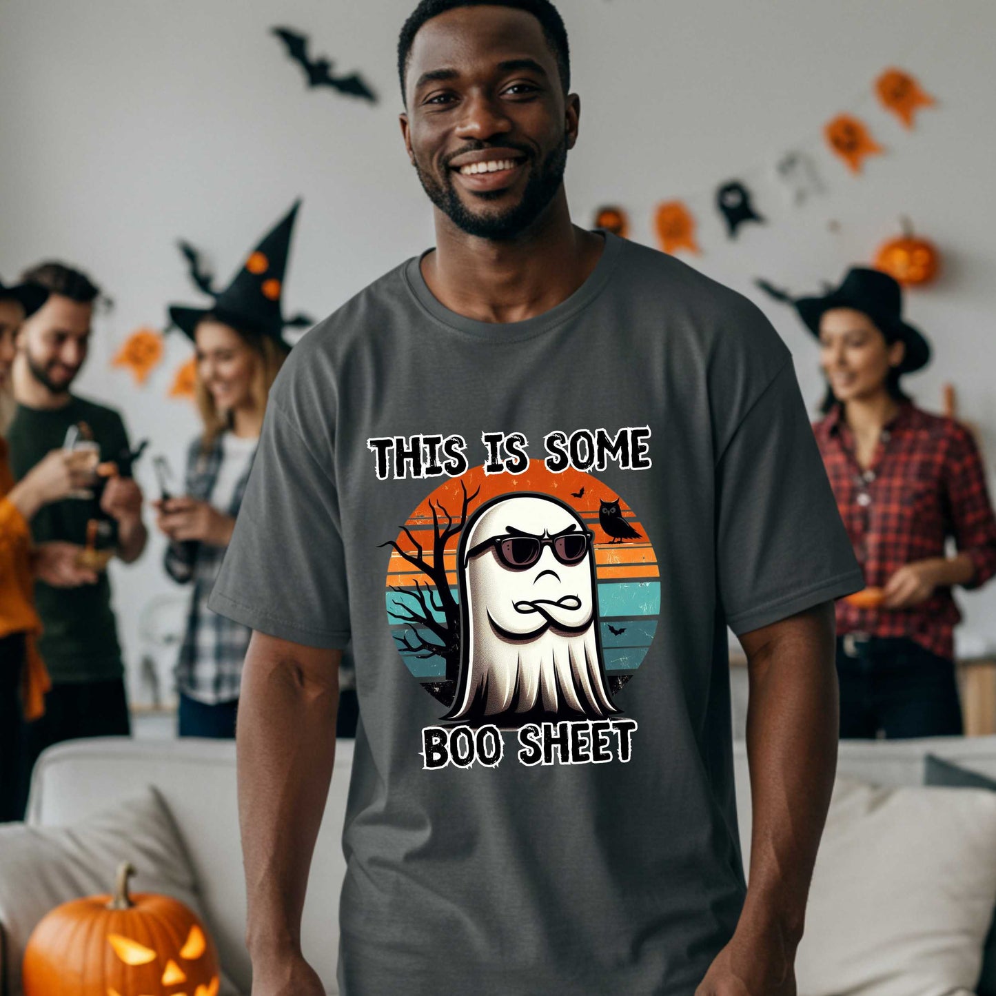 Hilarious Sarcastic Ghost Themed, This Is Some Boo Sheet Graphic T-Shirt, Men's Funny Halloween Tee
