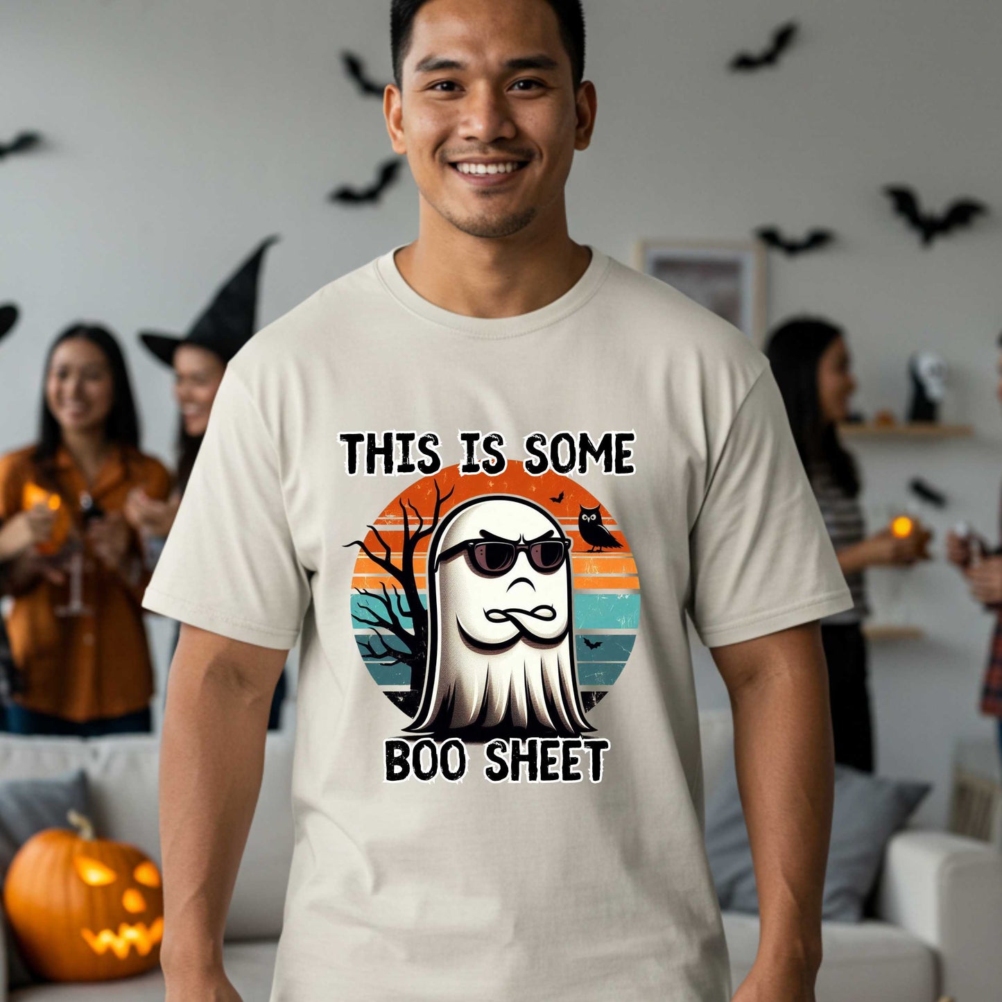 Hilarious Sarcastic Ghost Themed, This Is Some Boo Sheet Graphic T-Shirt, Men's Funny Halloween Tee