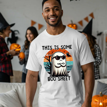 Hilarious Sarcastic Ghost Themed, This Is Some Boo Sheet Graphic T-Shirt, Men's Funny Halloween Tee