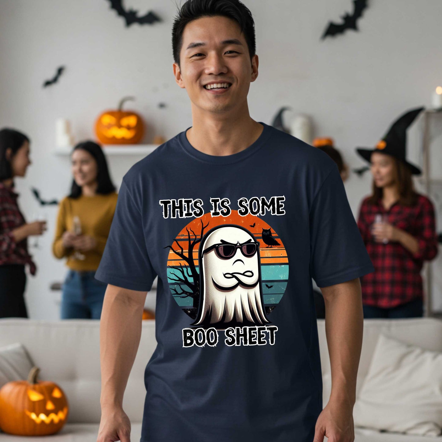 Hilarious Sarcastic Ghost Themed, This Is Some Boo Sheet Graphic T-Shirt, Men's Funny Halloween Tee
