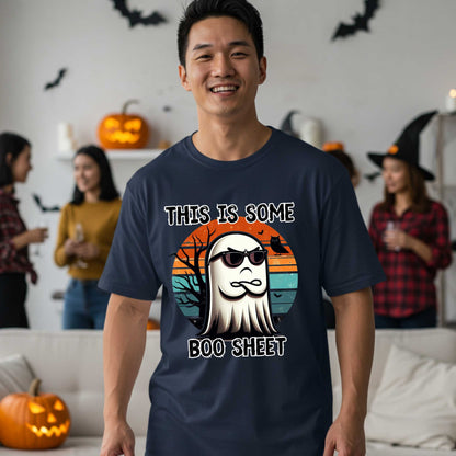 Hilarious Sarcastic Ghost Themed, This Is Some Boo Sheet Graphic T-Shirt, Men's Funny Halloween Tee