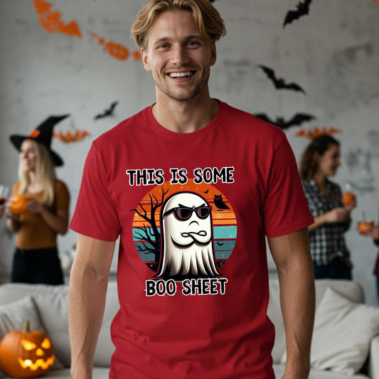 Hilarious Sarcastic Ghost Themed, This Is Some Boo Sheet Graphic T-Shirt, Men's Funny Halloween Tee