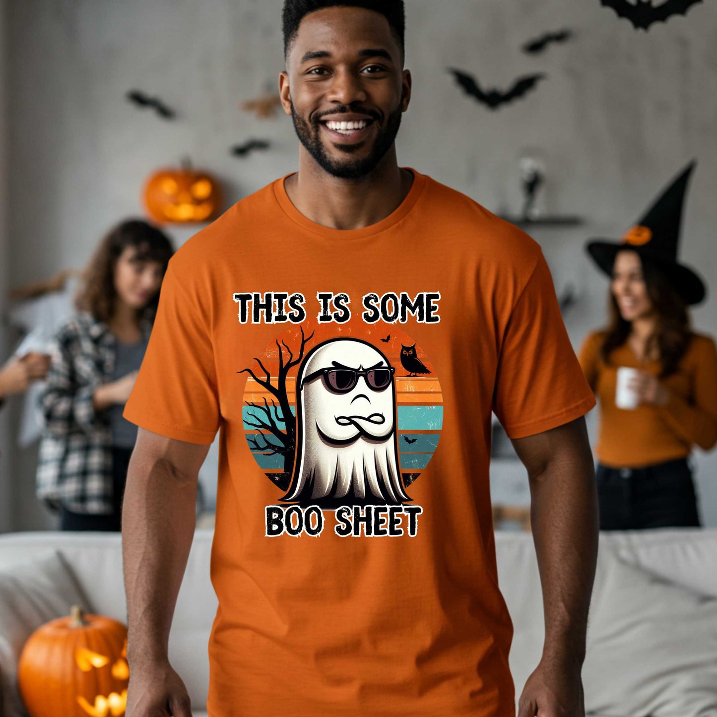 Hilarious Sarcastic Ghost Themed, This Is Some Boo Sheet Graphic T-Shirt, Men's Funny Halloween Tee