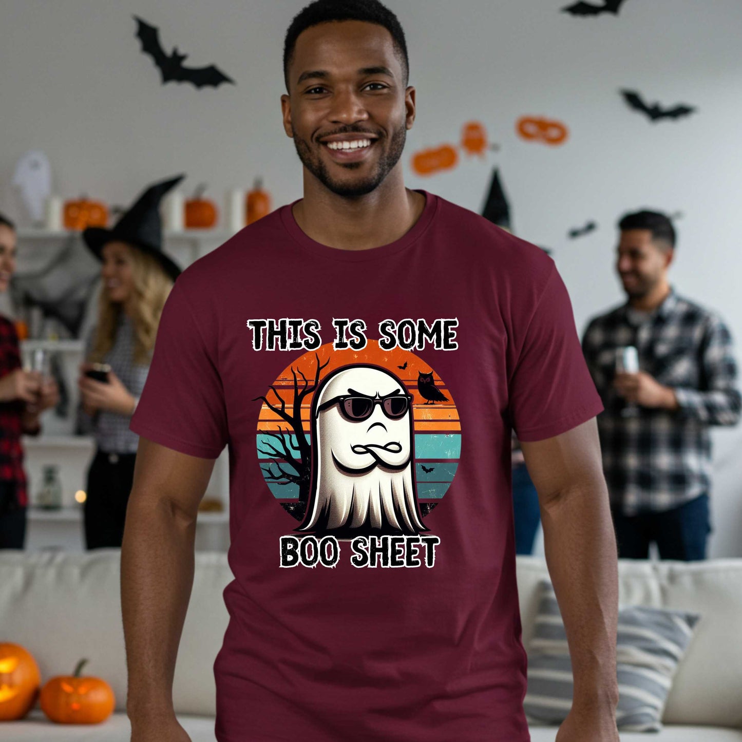 Hilarious Sarcastic Ghost Themed, This Is Some Boo Sheet Graphic T-Shirt, Men's Funny Halloween Tee