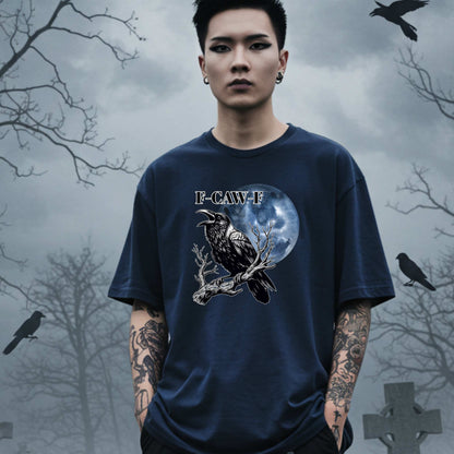Unhinged Sarcastic F-CAW-F Shirt, Funny Gothic Crow Graphic Tee, Sarcastic Halloween Shirt
