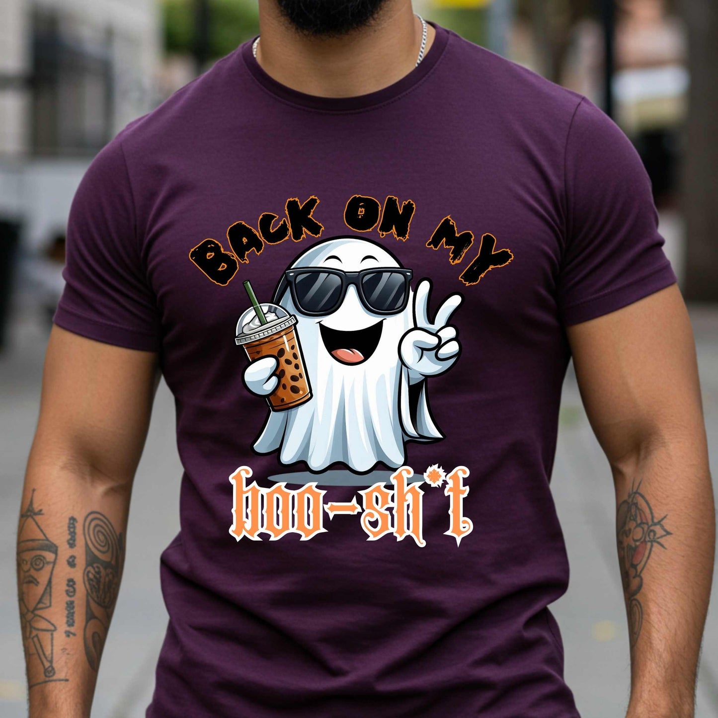 Funny Halloween Tee, Back on my Boo Sh*t, Spooky Ghost Graphic T Shirt
