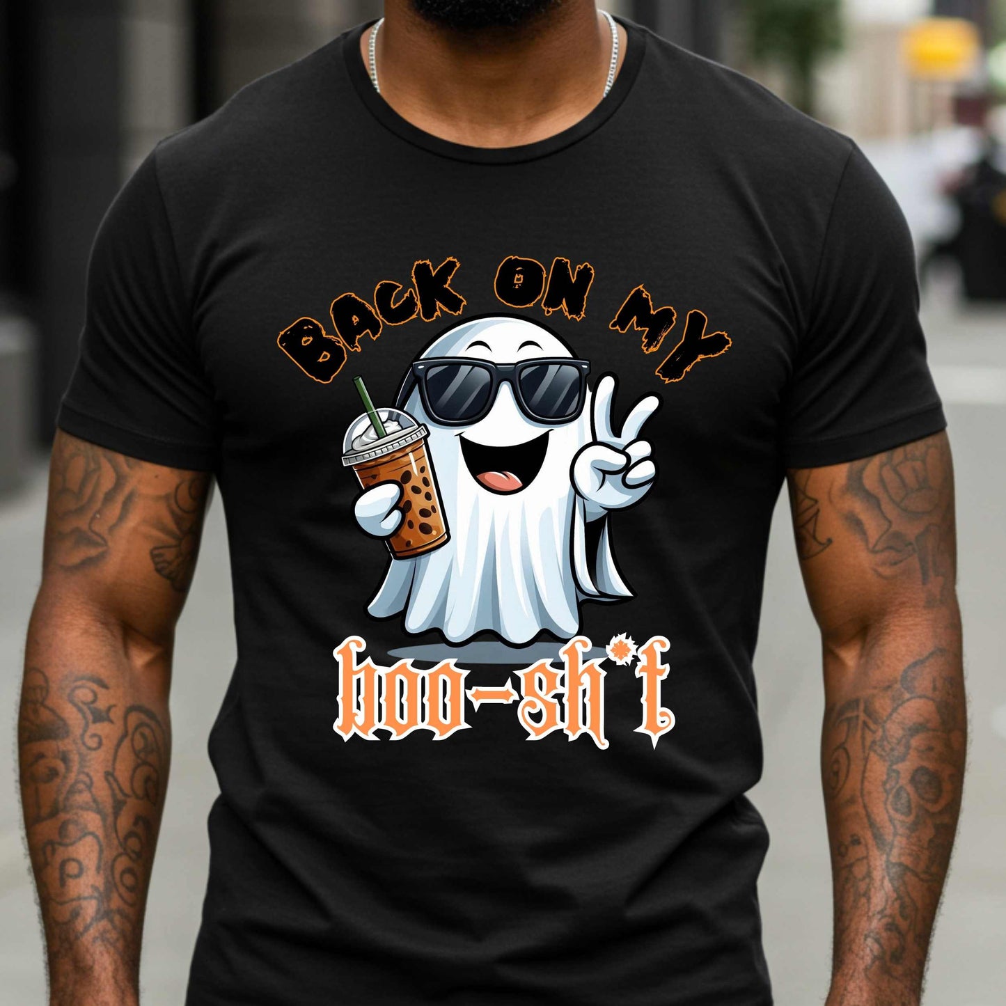 Funny Halloween Tee, Back on my Boo Sh*t, Spooky Ghost Graphic T Shirt