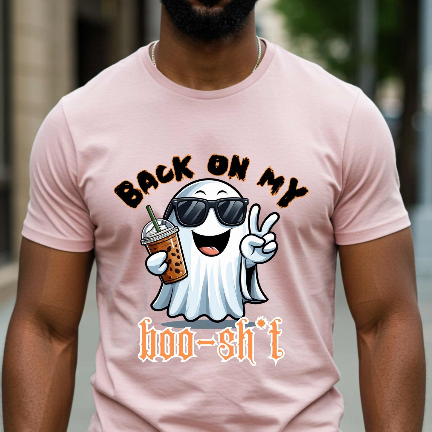 Funny Halloween Tee, Back on my Boo Sh*t, Spooky Ghost Graphic T Shirt